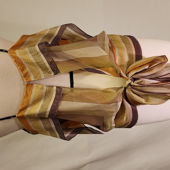 BCBGMaxAzria Silk Layered Open Tie Back Camisole - Picture 12 of 16